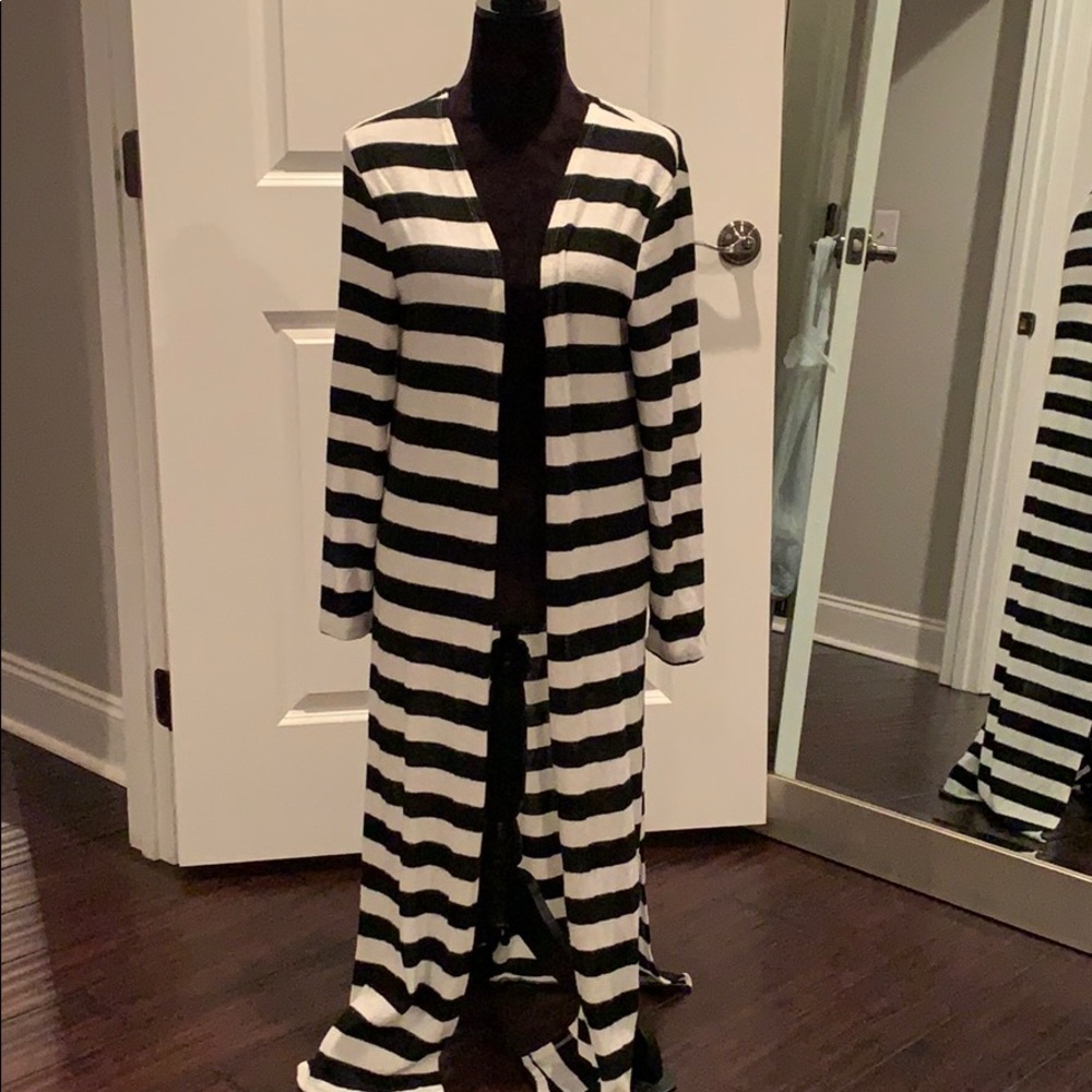 Long striped cardigan